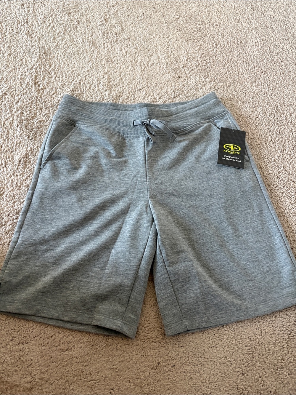 Athletic Works Men's Light Gray Athletic Knit Shorts